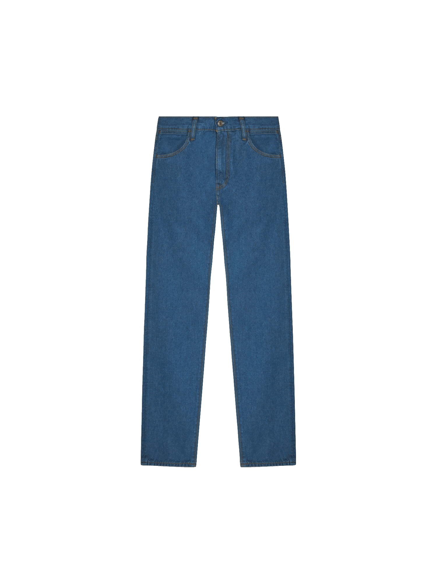 Womens Hemp Denim Straight-Leg Jeans—mid wash
