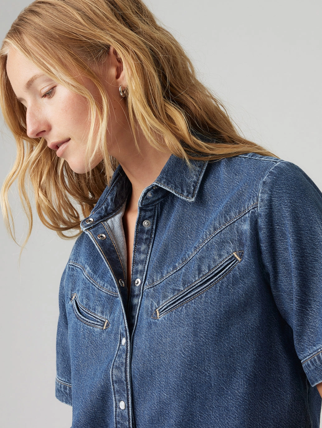 Women's Solid Spread Collar Shirt