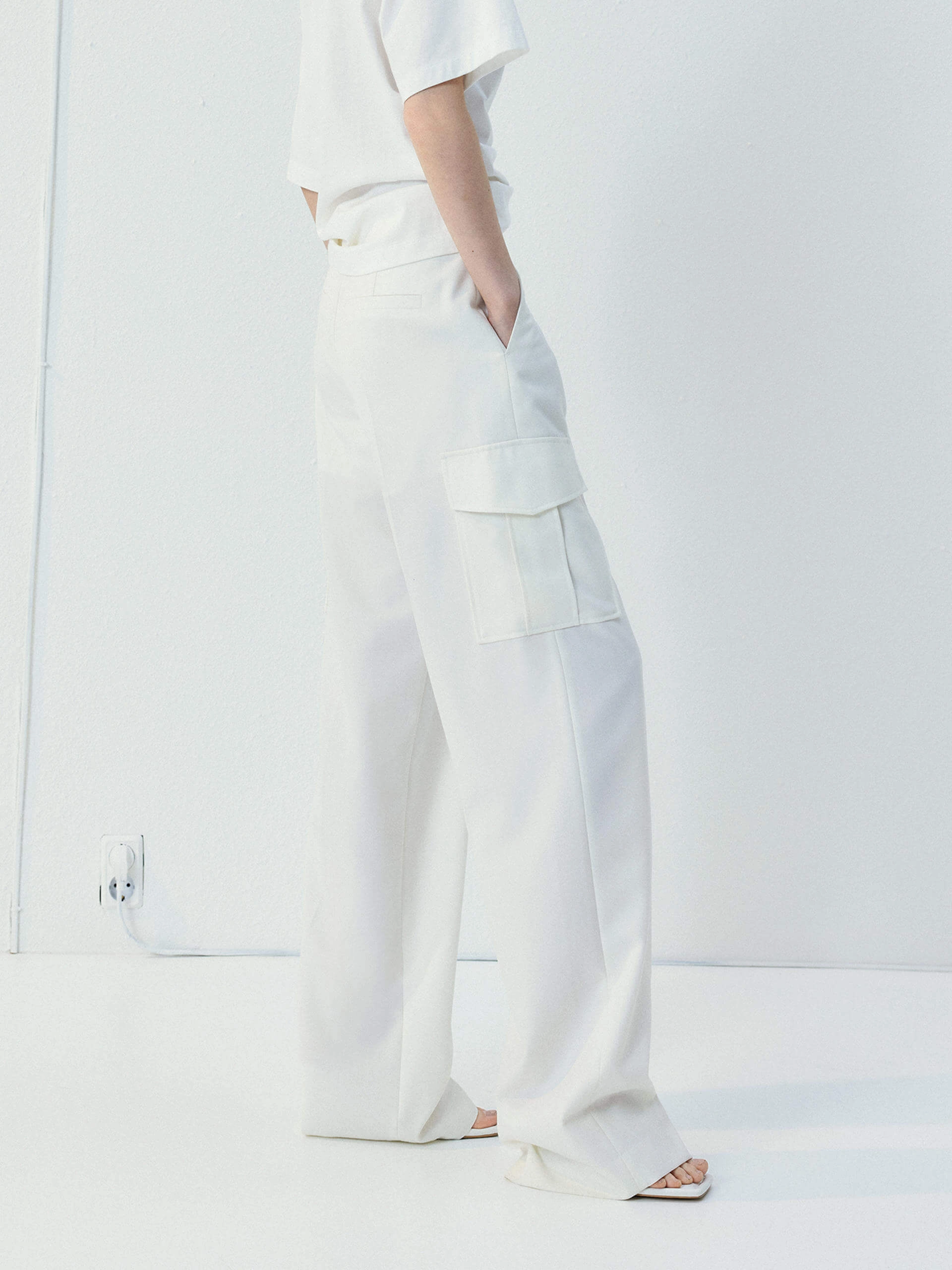 Wool Blend Cargo Pants