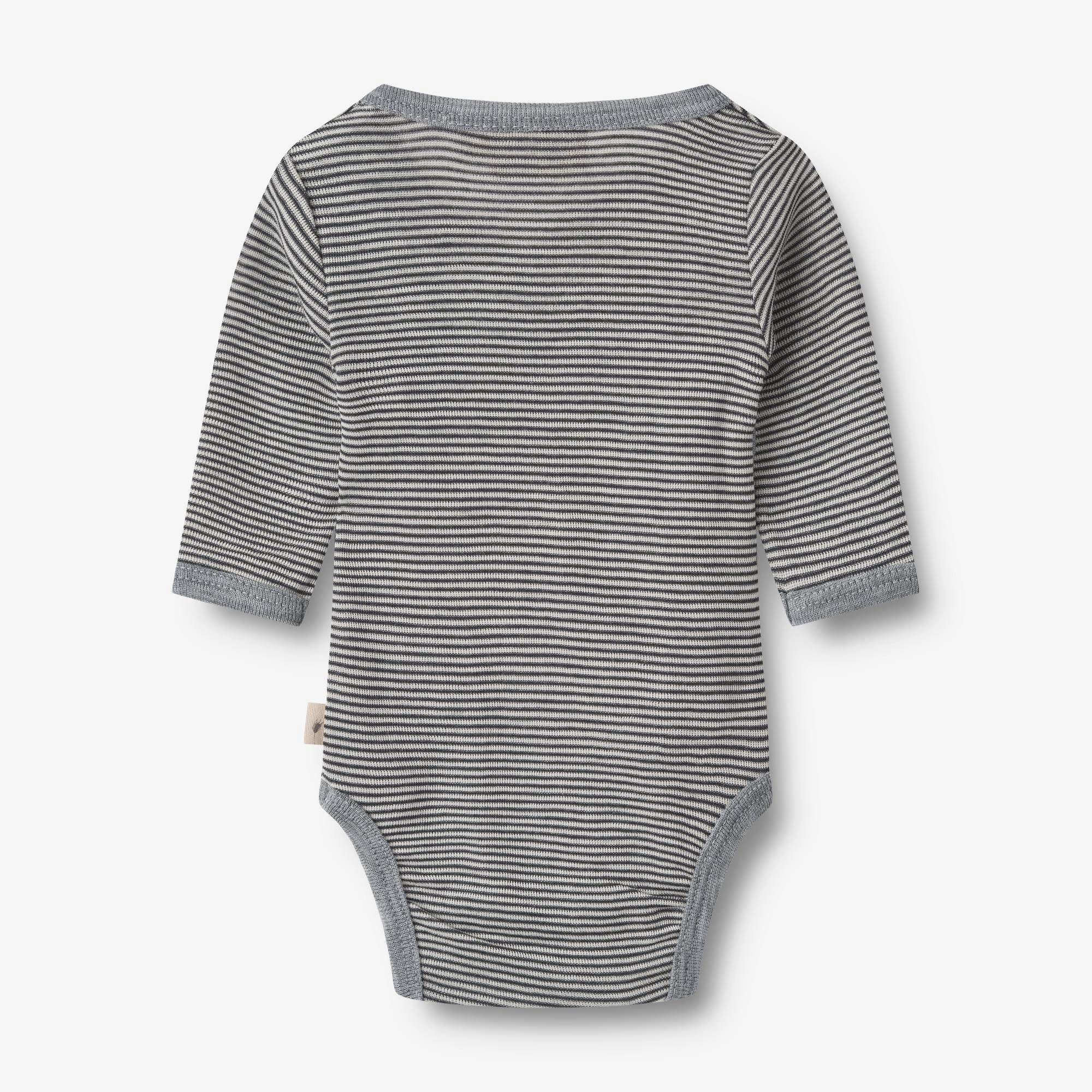 Wool Body L/S Willow - navy stripe