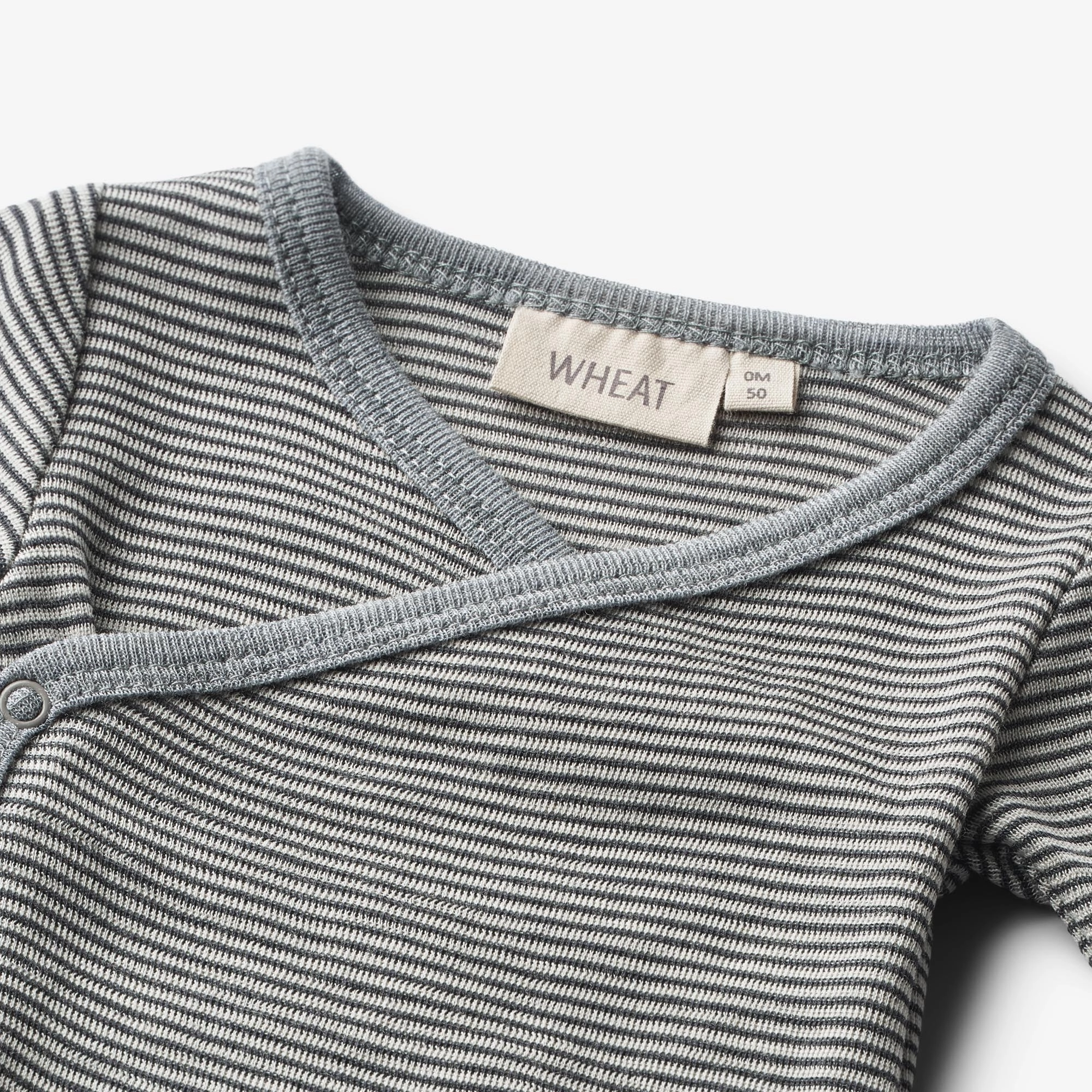 Wool Body L/S Willow - navy stripe