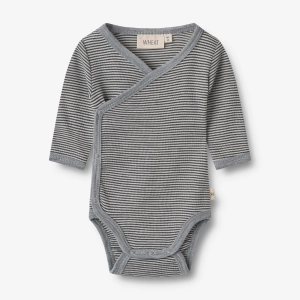 Wool Body L/S Willow - navy stripe
