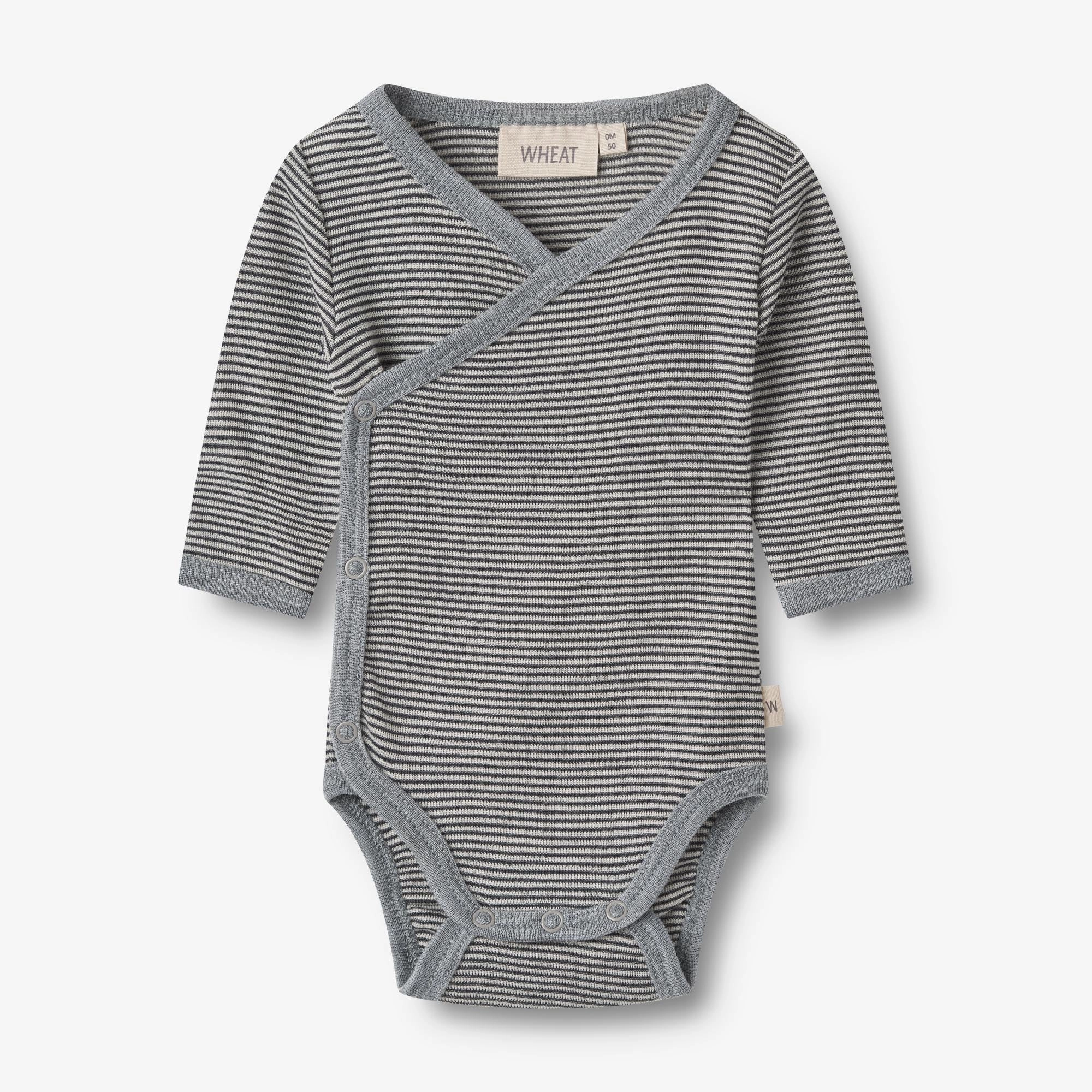 Wool Body L/S Willow - navy stripe