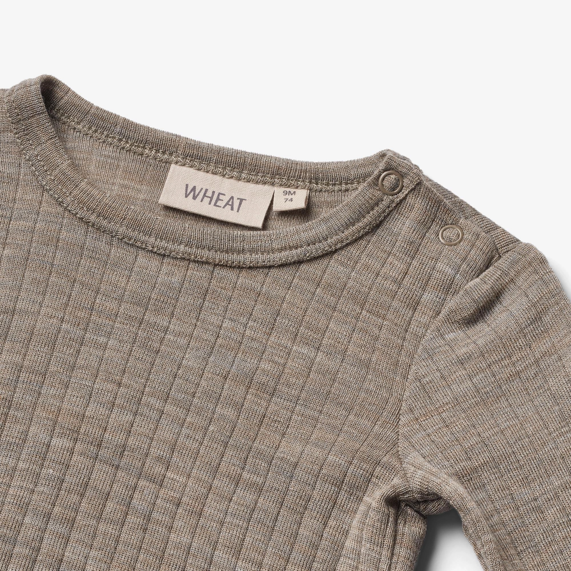 Wool Silk Body L/S Lucca - khaki melange