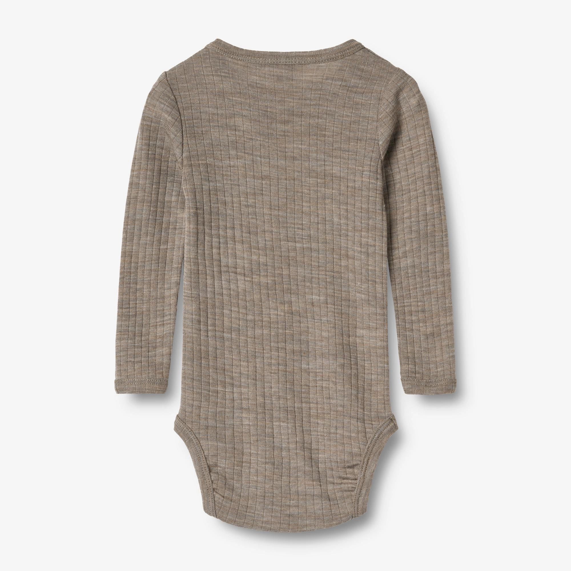 Wool Silk Body L/S Lucca - khaki melange
