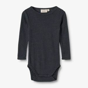 Wool Silk Body L/S Lucca - navy