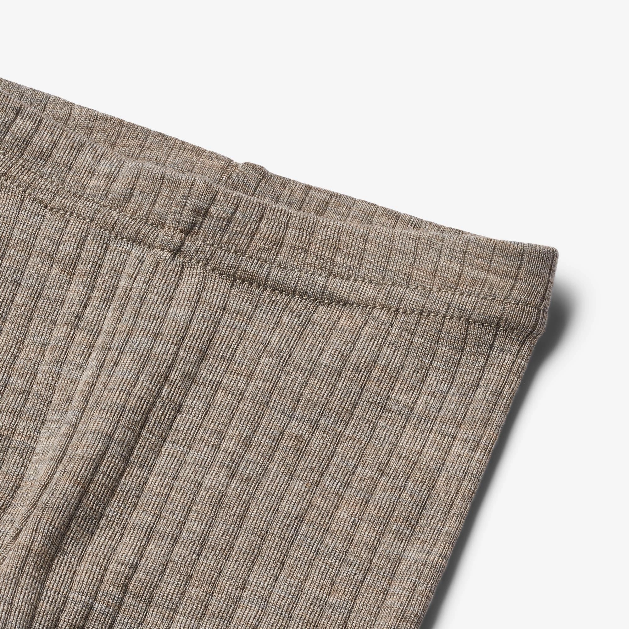 Wool/Silk Leggings Agi | Baby - khaki melange