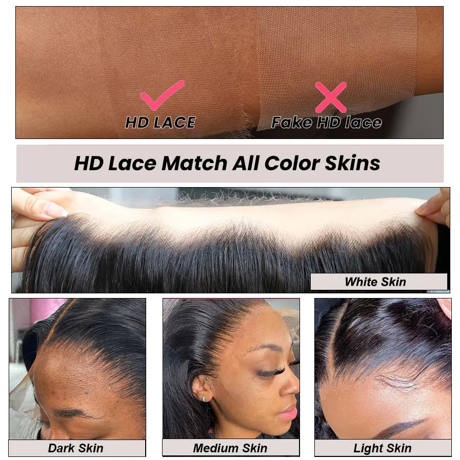 WOWANGEL Premium Raw Hair Deep Wave 13X4 HD Lace Full Frontal Wig Pre Plucked