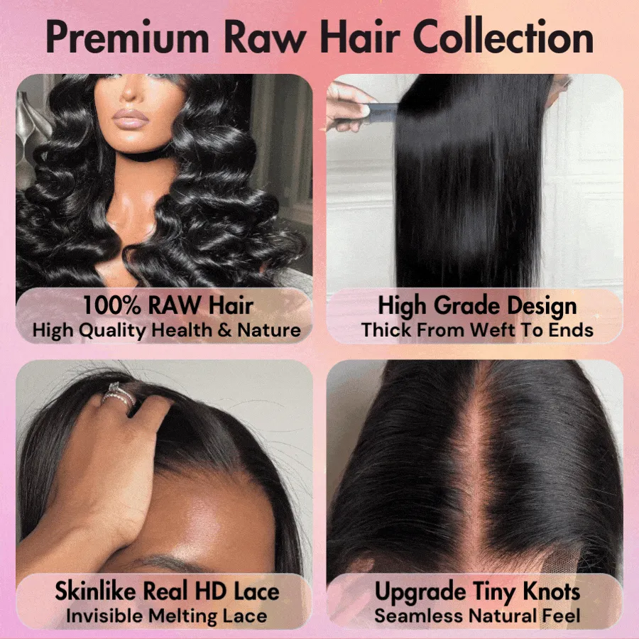WOWANGEL Premium Raw Hair Deep Wave 13X4 HD Lace Full Frontal Wig Pre Plucked